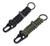 HAIN@2 Pack Firestarter Paracord Survival Keychain Lanyard Carabiner Military Grade Type III 7 Strand 550 Lb Test Cord (1 Black&1 Army green)