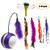 SISSFO Smart Interactive Cat Toy Ball with Feather Wand, Automatic Electric Self Rolling Cat Toys Ball, Build-in Spinning LED Light for Pets