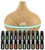 Aroma Diffuser & Essential Oil Set - Ultrasonic Diffuser - Top 20 Essential Oils - 300ml Diffuser with 4 Timer & 7 Ambient Light Settings - Therapeutic Grade Essential Oils - Lavender