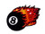 TH Flaming Eight 8 Ball Billiards Pool Black Emblem Badge Patch Biker Motorcycle Embroidered Applique Sew Iron on Patch for Hat Jackets Bags Jeans T-Shirt Backpacks Costume