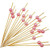 PuTwo Cocktail Toothpicks 100 Counts Cocktail Picks Handmade Natural Bamboo Cocktail Sticks Eco-Friendly Appetizer Skewers for Cocktail Appetizers Fruits Dessert - Pink Pearls
