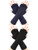 2 Pairs Unisex Fingerless Gloves Half Finger Stretchy Knit Gloves Lengthen Wrist Mittens Winter Warm Gloves (Black, Grey)