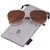 SOJOS Oversized Aviator Sunglasses Mirrored Flat Lens for Men Women UV400 SJ1083 with Gold Frame/Gradient Brown Lens