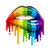 FESLLC Gay Pride Bumper Sticker Lips Smile Rainbow Design Decal