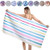 Agetp Microfiber Rectangle Beach Towel Blanket - Sand Free Pool Towels Quick Dry Super Absorbent Lightweight Oversized Large Towels for Travel Swimming Bath Yoga Gym Camping (Color Stripes,L)