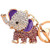 JewelBeauty Elephant Keychain Bag Charm Rhinestone Anmial Key Ring Holder Lovely Gift Car Bag Pendant Purple