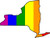 WickedGoodz Die Cut Rainbow New York Vinyl Decal - Rainbow Bumper Sticker - Perfect for Windows Cars Tumblers Laptops Lockers