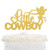 Little Cowboy Birthday Cake Topper - Gold Glitter Lasso Roper Rodeo Cake Décor - Baby Shower Boys Birthday Western Wild West Farm Theme Party Decoration