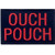 Ouch Pouch Embroidered Patch Tactical Moral Applique Fastener Hook & Loop Emblem, Red & Black