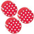 Red Polka Dot Party Dessert Plates - 24 Guests