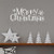 Merry christmas vinyl lettering wall decal (12"H x 30"L) (White)