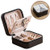 Jewelry Box, Small Portable Double Layer Travel Jewelry Organizer for Women, Girls PU Leather Jewelry Box for Rings Earrings Necklace Gifts (Black)