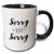 3dRose mug_219527_4 Phrase - Sorry Not Sorry - Two Tone Black Mug, 11oz