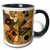 3dRose mug_224775_4 Funny Greyhound Dog Playing Guitar Abstract Art - Two Tone Black Mug, 11oz