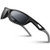 RIVBOS Polarized Sports Sunglasses Driving Sun Glasses Shades for Men Women Tr90 Frame for Cycling Baseball Running Rb831 Black&Grey