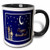 3dRose mug_22458_4 Ramadan Temples with Blue Sky Stars and Moon - Two Tone Black Mug, Multicolored, 11 oz