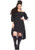 Leg Avenue Women's Size Plus High Low Peasant Dress, Black, 3X / 4X