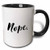 3dRose mug_219528_4 Humorous Phrase - Nope - Two Tone Black Mug, 11oz