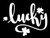 LLI Lucky | Decal Vinyl Sticker | Cars Trucks Vans Walls Laptop | White | 5.5 x 4.1 in | LLI1408