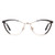 Zeelool Women's Metal Browline Cat Eye Glasses Frame with Clear Lens Sydney FM0125-01 Black