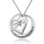 Charmed Craft 925 Sterling Silver Circle I Love You to The Moon Back Heart Birthstone Crystal Pendant Necklace 18''