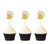 24 PCS Gold Glitter Beer Mug Cupcake Toppers Food Cake Picks Party Decor