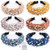 EAONE Pearl Headbands Knotted Headbands for Women 6 Colors, Knot Turban Headband Fashion Hair Bands Wide Headbands Hair Accessories for Girls with 1 Pouch Bag