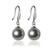 JOYID 10mm Ocean Pearl Dangle Earrings Natural Shell Beads Drop Earrings Fashion Jewelry for Women-Grey