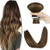 YoungSee 14inch Tape in Human Hair Extensions Brown Tape in Extensions Balayage Hair Extensions Tape in Dark Brown Mixed Caramel Blonde Seamless Tape Extensions Human Hair 20Pcs 50G