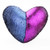 DrCosy Mermaid Pillow Case with Insert 13"x15" Heart Shape Magical Reversible Sequins Cushion (Blue/Purple)