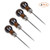 Pack of 4 Gourd Shape Wooden Handle Scratch Awl Tool Pin Punching for Leather Pouch Hole DIY Handmade(Gourd Awl)