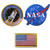 SpaceAuto Tactical Flag Patch - 3 Pack Combination NASA Patch Embroidered Morale Patches