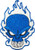 Papapatch Blue Fire Flame Burning Skull Ghost Skeleton Biker Rider Chopper Jacket Vest Costume Sew on Iron on Embroidered Applique Patch - White (IRON-BLUE-FIRE-SKULL)