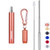 [Updated] Portable Collapsible Reusable Straws - Telescopic Stainless Steel Metal Drinking Straw with Case, Cleaning Brush and Keychain, by Huameilong (Rose Gold)
