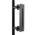 12 Inch Sliding Barn Door Handle with Flush Pull Hardware Set Rustic Black Gate Door Handle