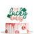 Glitter One Lucky Daddy Cake Topper, Double Color Cake Sign for Father's Birthday, Happy St. Patrick's Day/Lucky One/Get Lucky/Spring Theme Party Decoration