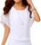 Neineiwu Womens Summer Casual Loose Short Sleeve Batwing Sleeve Shirt Chiffon Top Blouse (White XL)