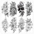 VANTATY 8 Sheets Realistic Flower Rose Temporary Tattoos For Women Body Art Large Arm Peony Flora Waterproof Tattoo Stickers For Girls Lady Fake Big Sexy Fake Tatoos Breast Black Forearm