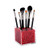 Angzhia Acrylic Makeup Brush Holder with Acrylic Diamonds: Countertop Cosmetic Organizer Cube. Includes Over 10,000 6mm Sparkling Rhinestone Crystal Gems to Organize Burshes (10x10x10, Red)