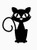 CCI Kitty Cat Decal Vinyl Sticker|Cars Trucks Vans Walls Laptop|Black |5.5 x 4.25 in|CCI1822