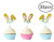 Cute Bunny Ears Cupcake Toppers Rabbit Ear Easter Party Cake Topper Decorations, 30pcs (gold)