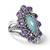 Carolyn Pollack Sterling Silver Amethyst and Turquoise Gemstone Doublet Ring Sizes 5