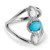 Carolyn Pollack Sterling Silver White Mother of Pearl and Turquoise Three Stone Ring Size 5