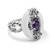 Carolyn Pollack Sterling Silver White Agate and Amethyst Agate Gemstone Size 10