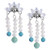 Carolyn Pollack Sterling Silver Multi Gemstone Beads Lotus Flower Dangle Earrings