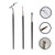 Dogie Lyn 3 Pack - Eye Makeup Gel Eyeliner Brushes - Ultra Fine Bent Eye Liner Brush - Angled Eyeliner Define 150 Degree Pointed Round Synthetic Brush Kit