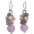 NOVICA Multi-Gem Cream Cultured Freshwater Pearl Silver Plated Beaded Earrings, Sweet Lavender'
