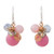 NOVICA Quartz .925 Sterling Silver Beaded Earrings 'Pink Bubbles'