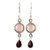 NOVICA Multi-Gem Chalcedony .925 Sterling Silver Dangle Earrings, Crimson Droplets'