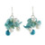NOVICA Dyed Cultured Freshwater Pearl Amazonite Dangle Earrings with Silver Hooks 'Phuket Beach'
